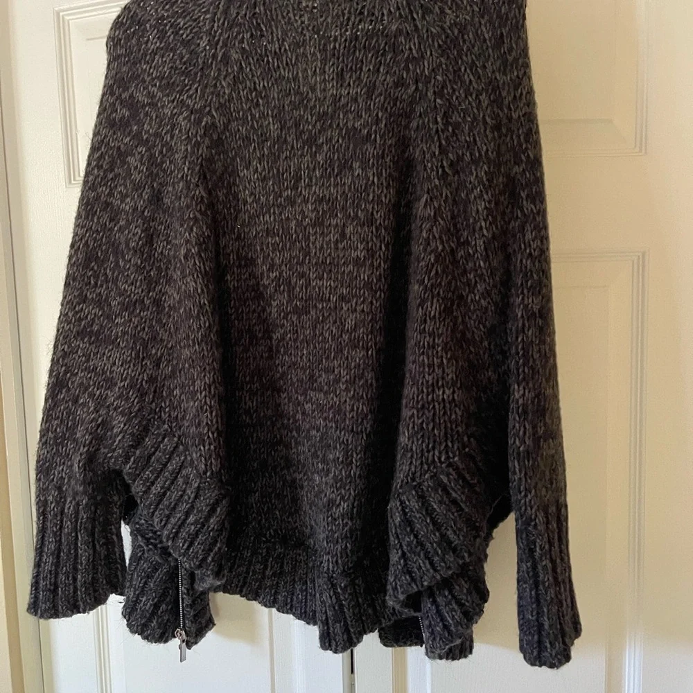 Michael Kors Charcoal Toggle Poncho Cardigan - Picture 8 of 8